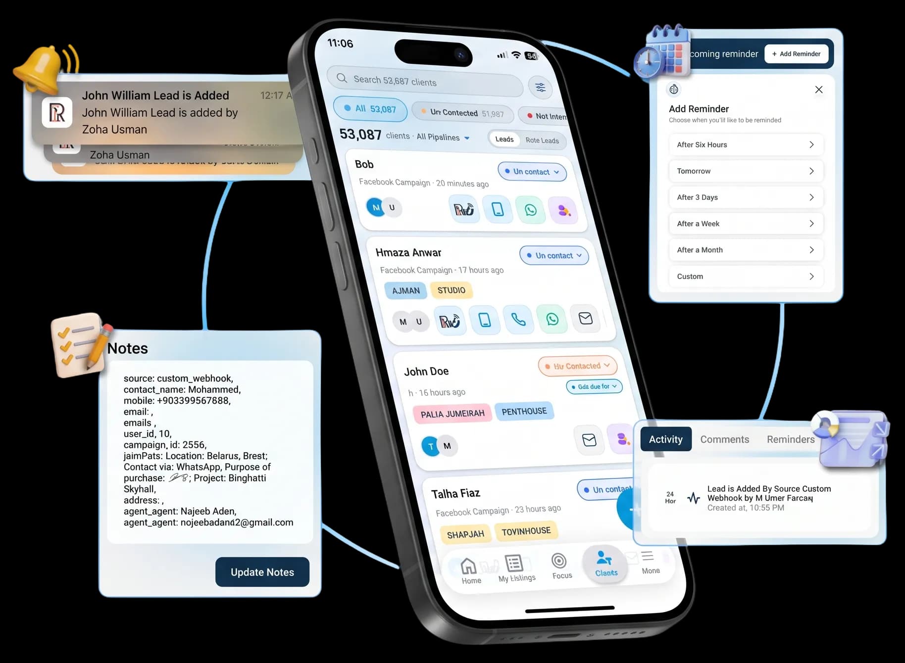 VIQ lead management on mobile