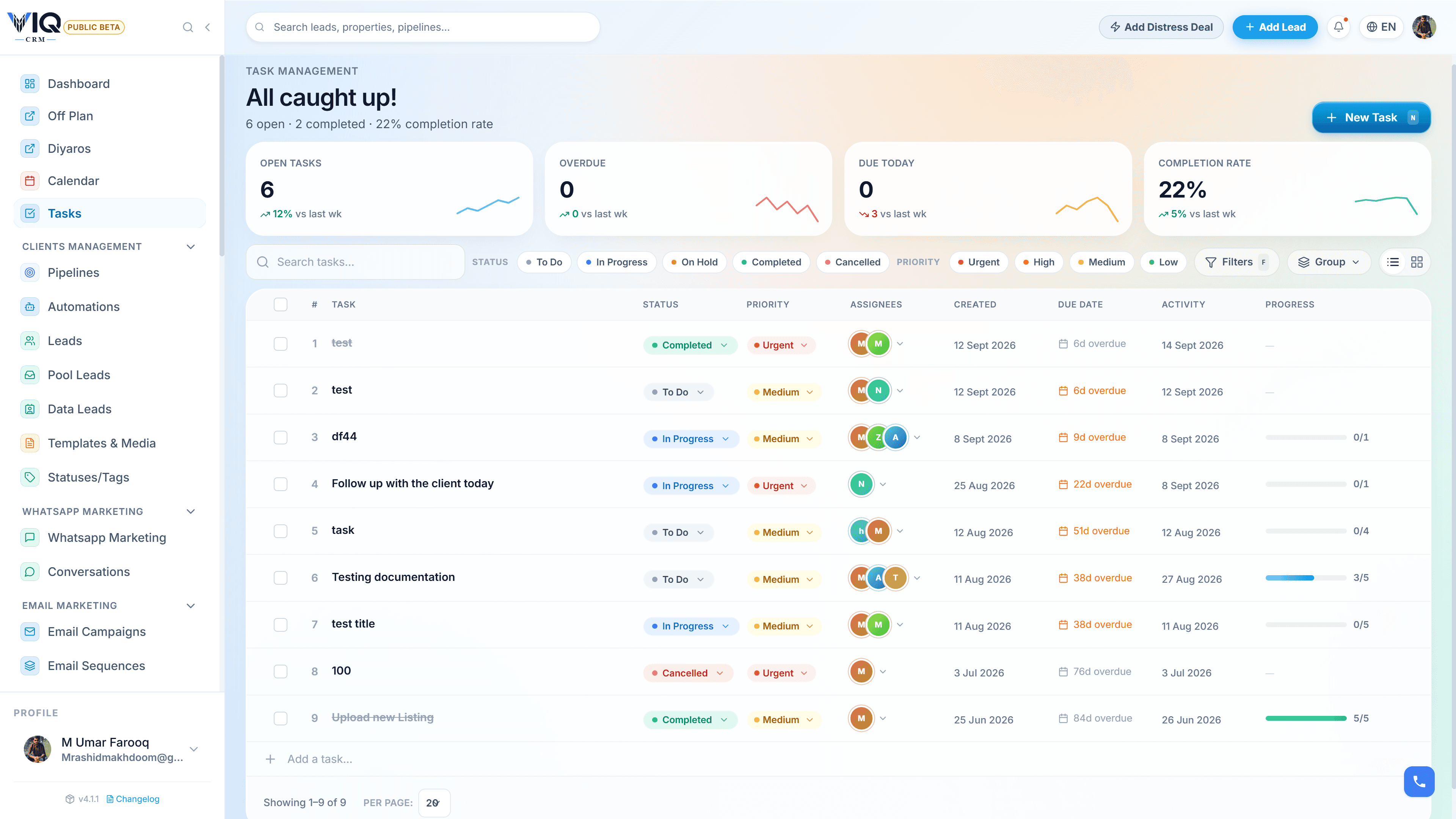 Task management view