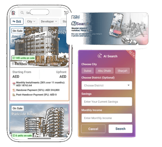 VIQ CRM AI property search on mobile and web